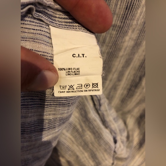 armani collezioni mens Long Sleeve Button Up shirt size L striped Authentic - Picture 6 of 9